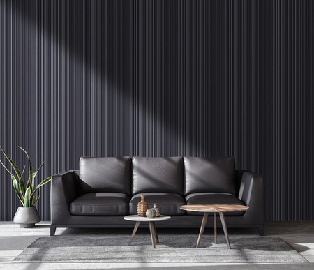 Living room interior in loft, industrial style, 3d render